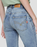 Dust Cropped Flare Celana Jeans Wanita