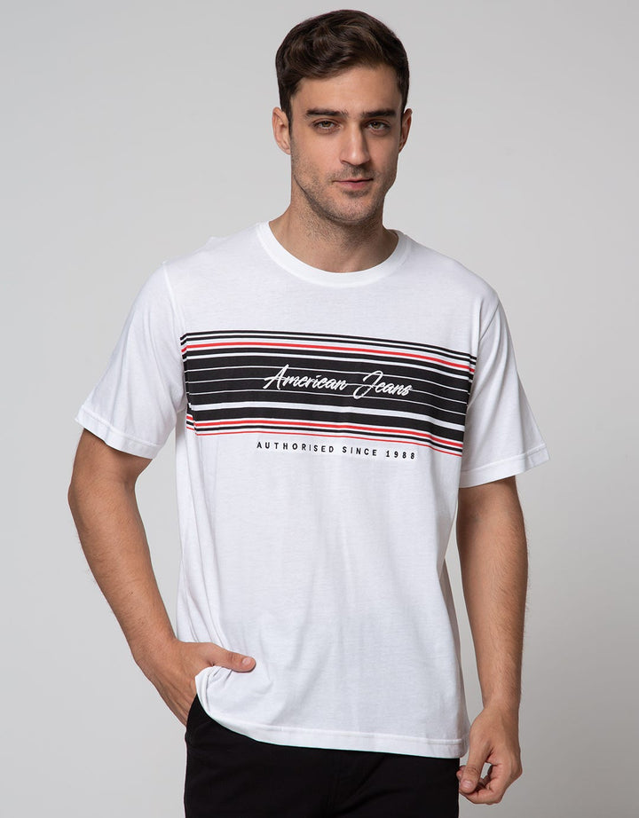 American Jeans Lengan Pendek Kaos  Stripe Logo