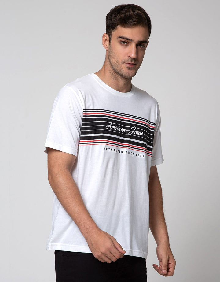 American Jeans Lengan Pendek Kaos  Stripe Logo