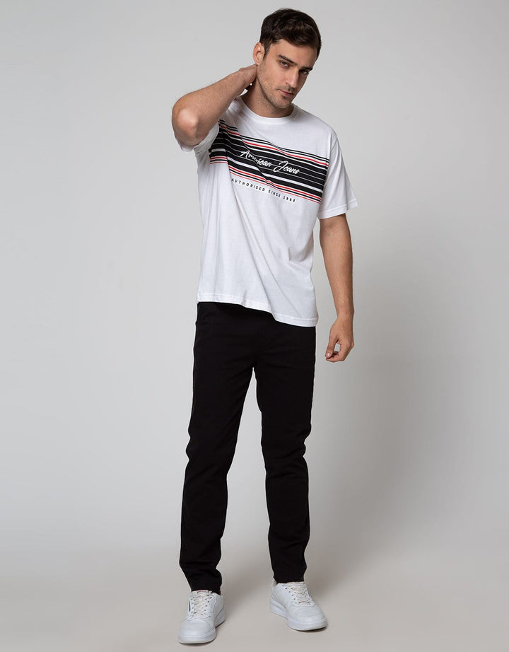 American Jeans Lengan Pendek Kaos  Stripe Logo