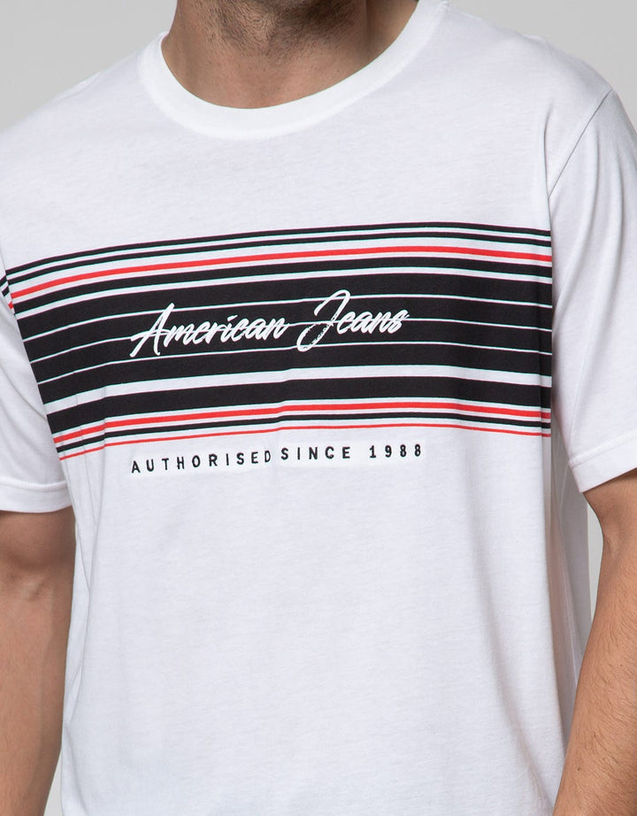 American Jeans Lengan Pendek Kaos  Stripe Logo