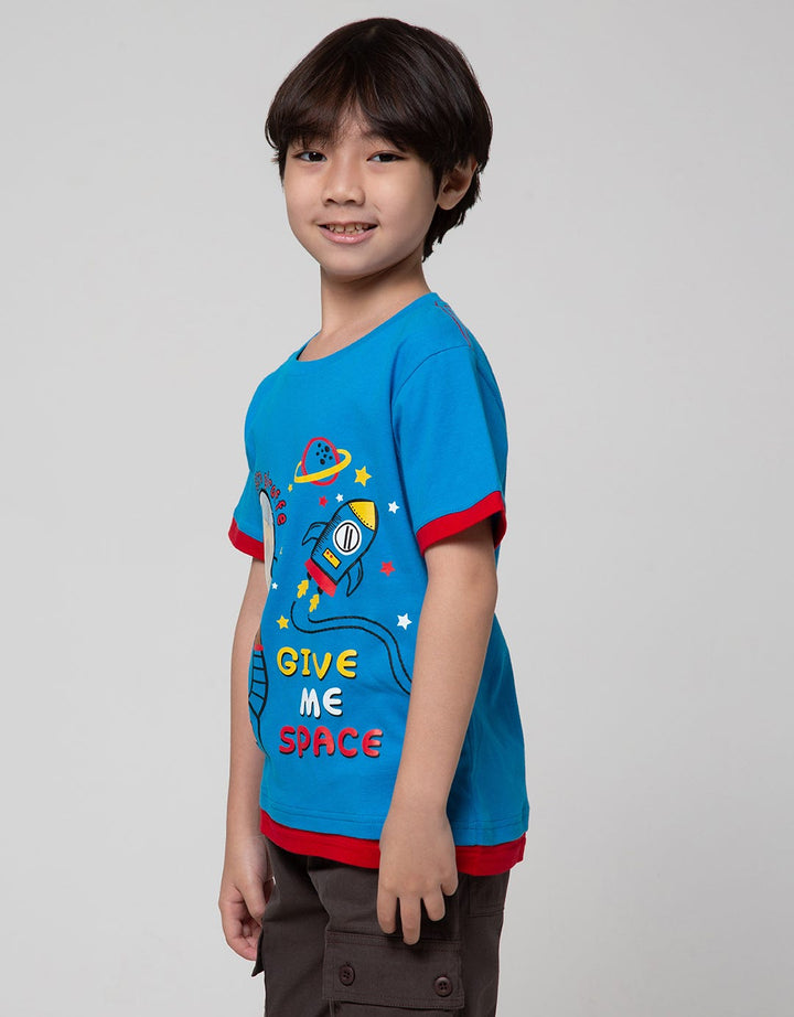 Little M Short Sleeve T-Shirt Aplikasi Mika Bordir Astro Giraffe