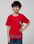Little M Short Sleeve T-Shirt Aplikasi Explorer Aplikasi Kantong