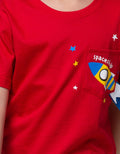 Little M Short Sleeve T-Shirt Aplikasi Explorer Aplikasi Kantong