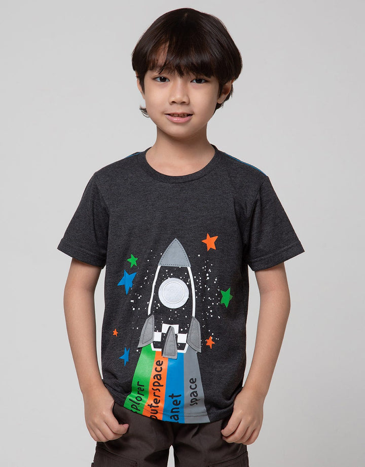Little M Short Sleeve T-Shirt Raglan Aplikasi