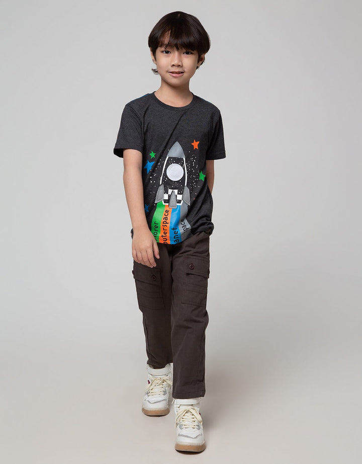 Little M Short Sleeve T-Shirt Raglan Aplikasi