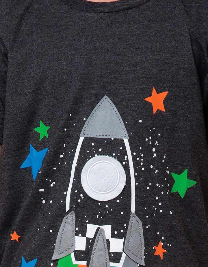 Little M Short Sleeve T-Shirt Raglan Aplikasi