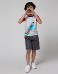 Little M Rocket Print Kaos Anak Laki-laki