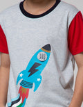 Little M Rocket Print Kaos Anak Laki-laki