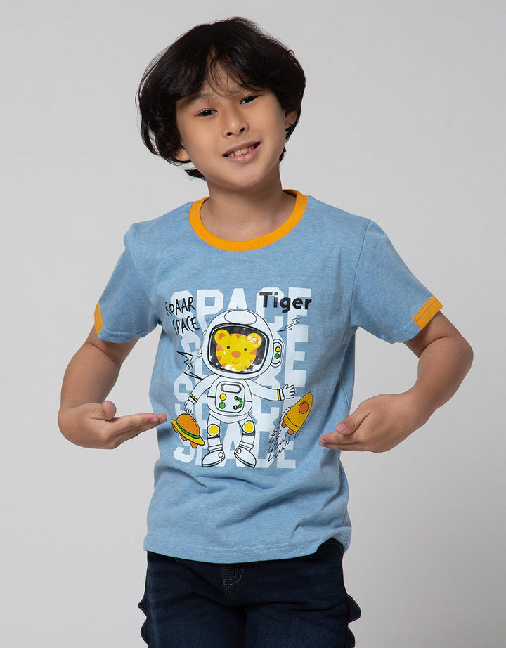 Little M Short Sleeve T-Shirt Print Space Tiger