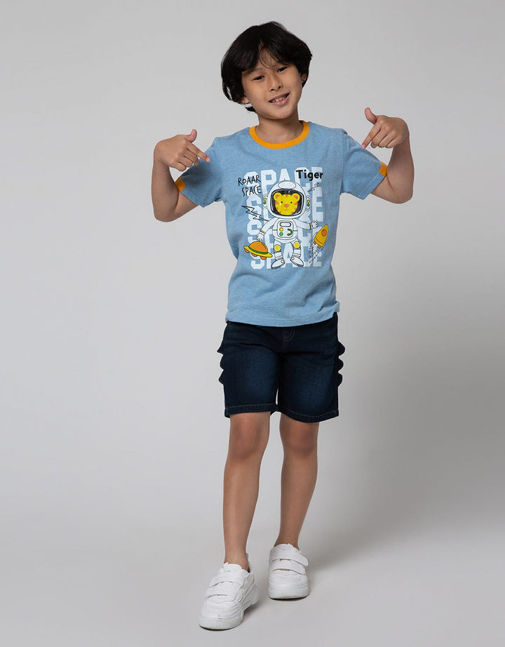Little M Short Sleeve T-Shirt Print Space Tiger