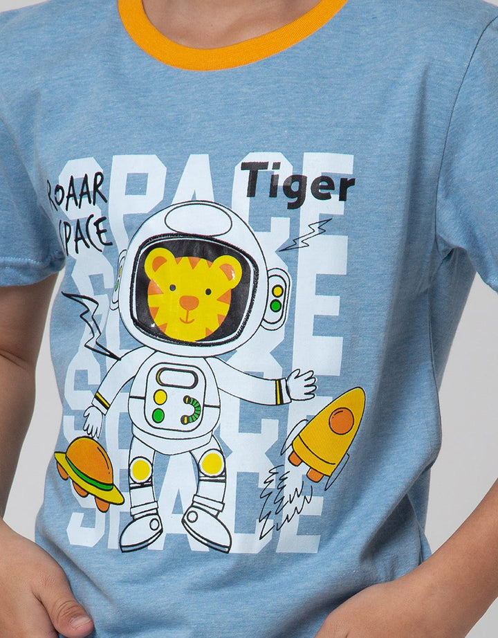 Little M Short Sleeve T-Shirt Print Space Tiger