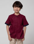 Little M Seasonal Short Sleeve Shirt Qipao Dobby