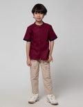 Little M Seasonal Short Sleeve Shirt Qipao Dobby