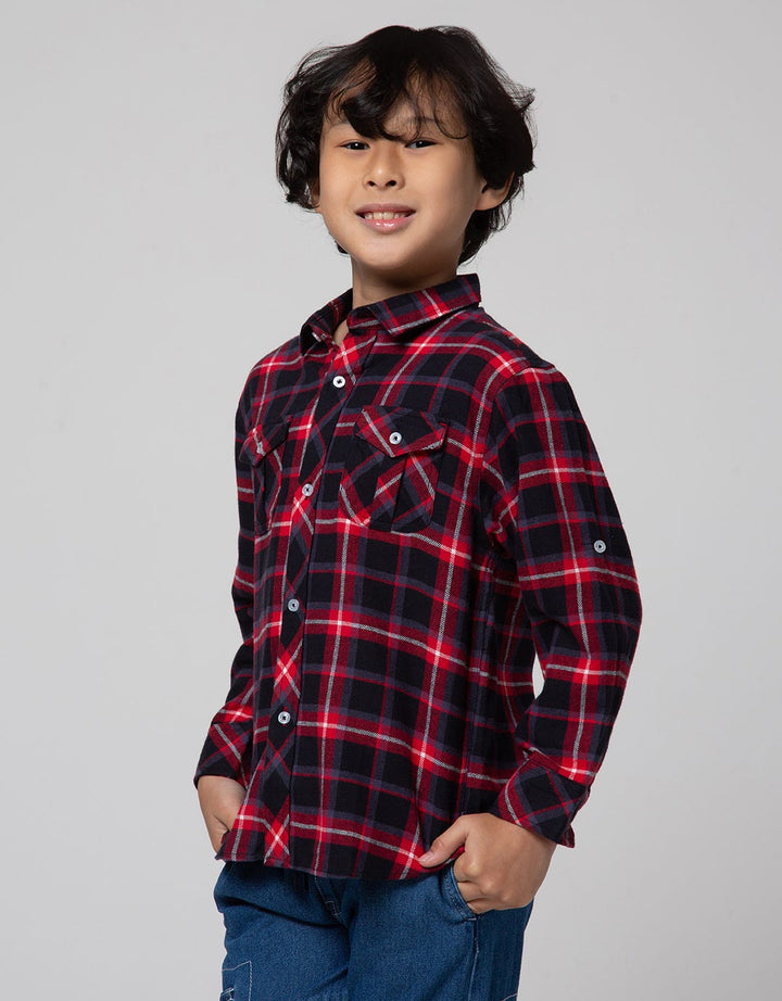 Little M Flanel Checks Kemeja Anak Laki-laki