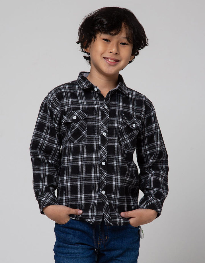 Little M Flannel Checks Boys Shirt