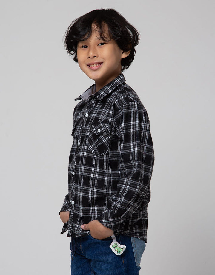 Little M Flannel Checks Boys Shirt