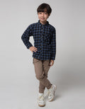Little M Long Sleeve Shirt Bahan Flanel
