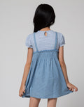 Little M Short Sleeve Midi Dress Salur Overall Denim Bunny
