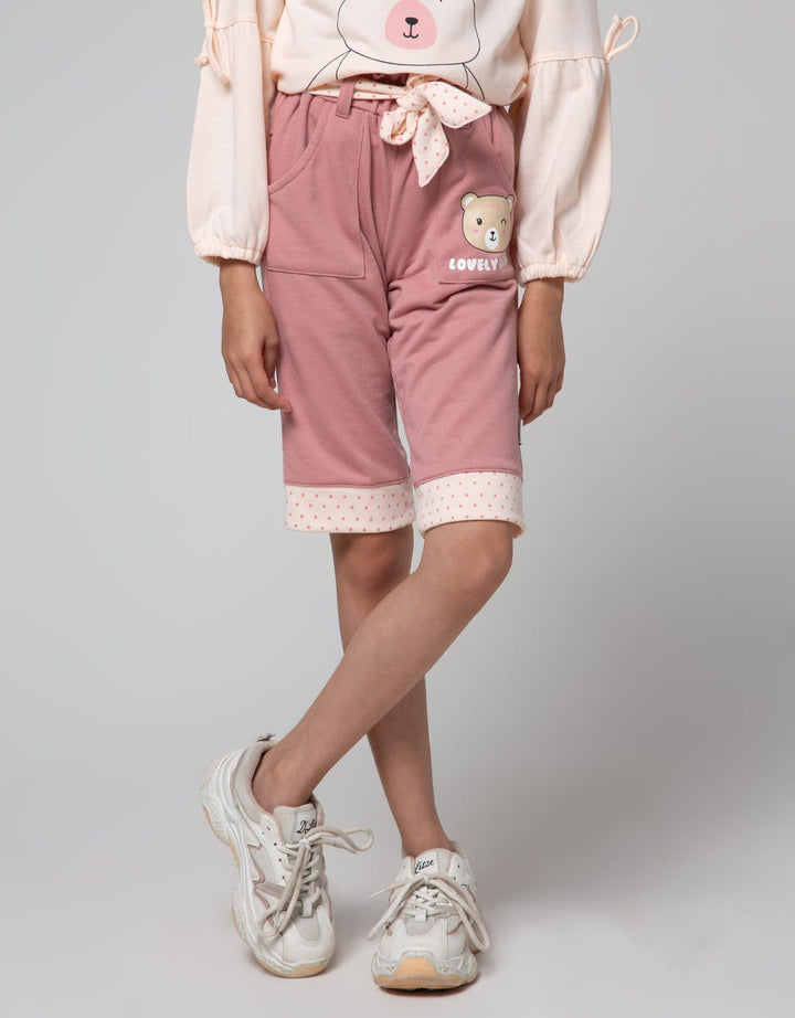 Little M Lovely Bear Celana Crop Anak perempuan