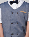 Little M Boys Heringbone Vest Shirt