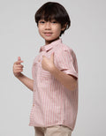 Little M Stripe Slub Kemeja Anak Laki-Laki