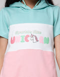 Little M Short Sleeve Midi Dress Hoody Unicorn