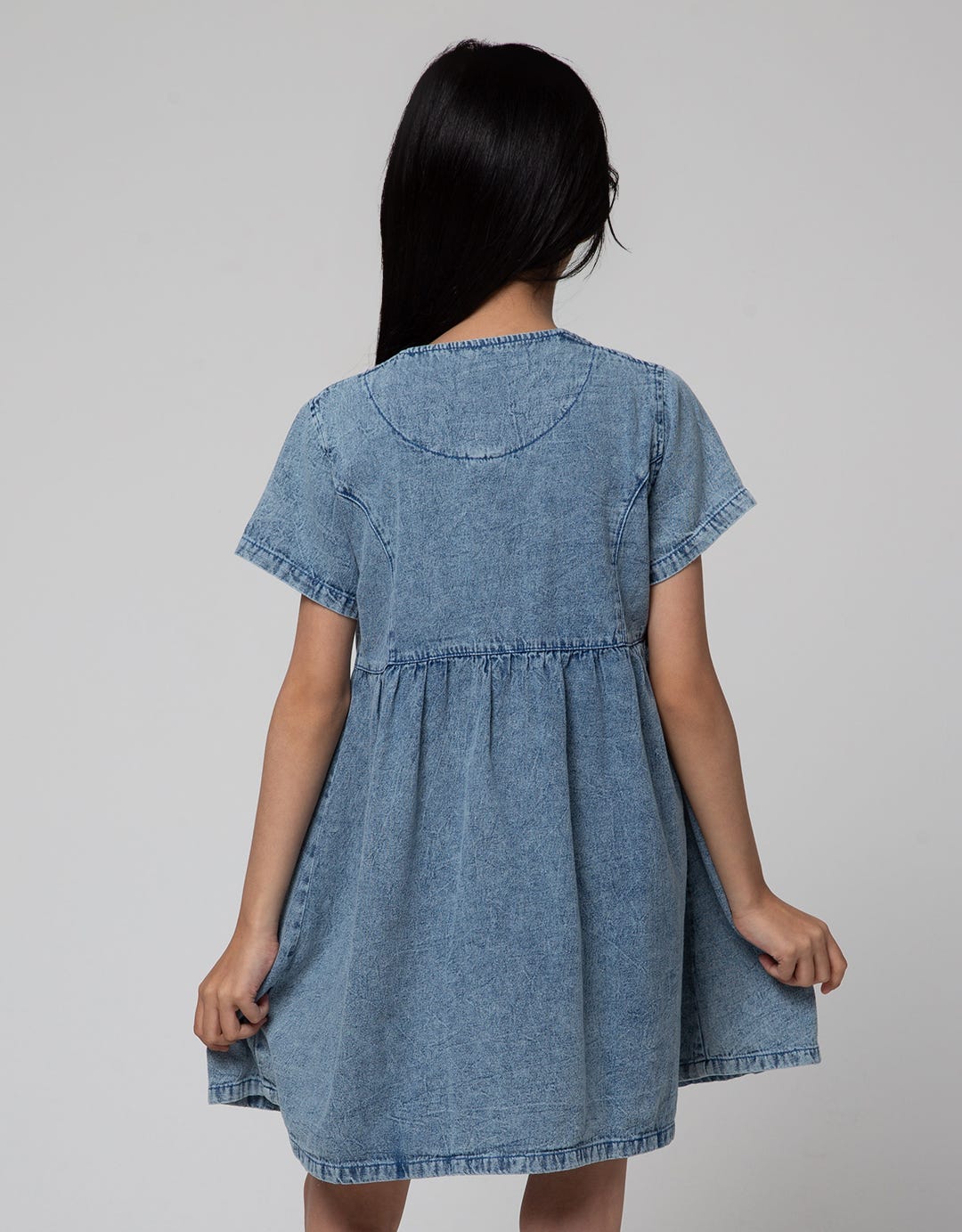 Little M Denim Wash Dress Anak Perempuan