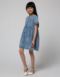 Little M Denim Wash Dress Anak Perempuan