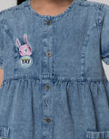 Little M Denim Wash Dress Anak Perempuan