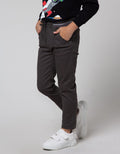 Little M Long Pants Woven Rib Stretch Kombinasi Kaki Chambray