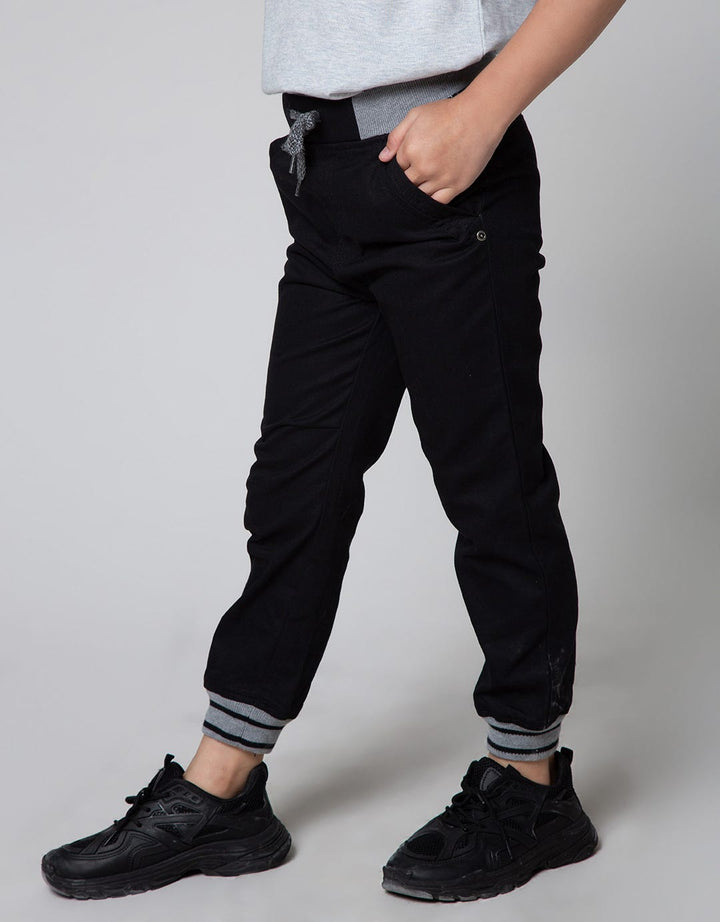 Little M Long Pants Woven Jogger Rib Non St