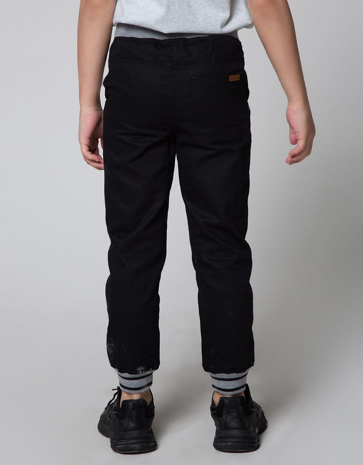 Little M Long Pants Woven Jogger Rib Non St