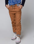 Little M Long Pants Woven Jogger Rib Non St