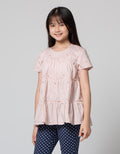 Aero Short Sleeve Blouse 3 Tier Dobel Lipit