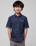 Little M Short Sleeve Square Print Shirt