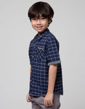 Little M Short Sleeve Square Print Shirt