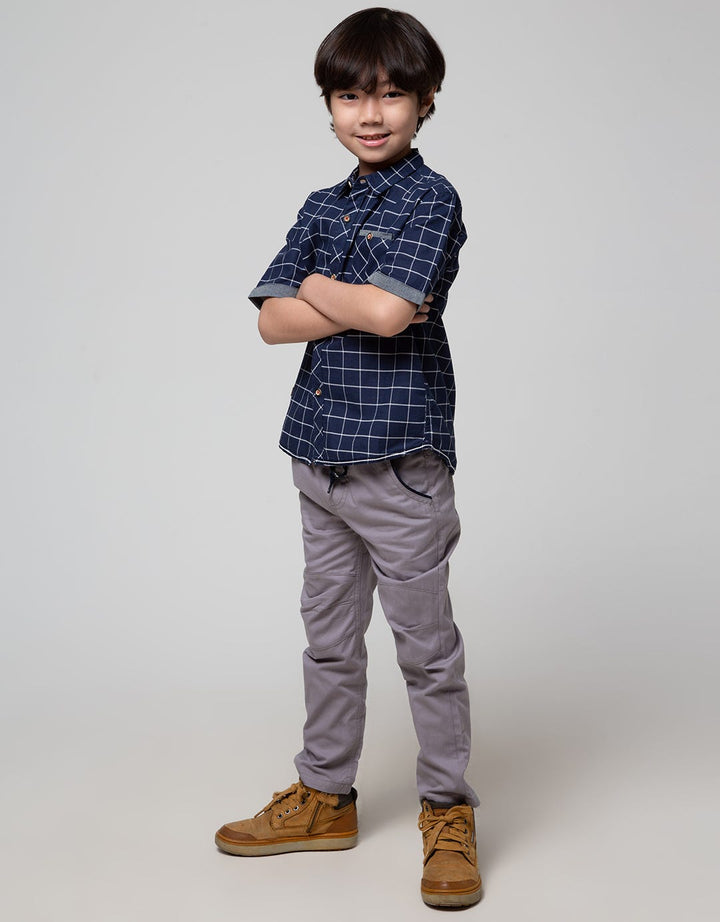 Little M Short Sleeve Square Print Shirt