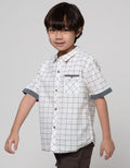 Little M Short Sleeve Shirt Print Kotak