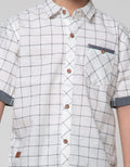 Little M Short Sleeve Shirt Print Kotak