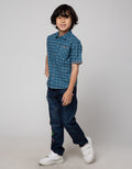 Little M Plaid Check Kemeja Anak Laki-Laki