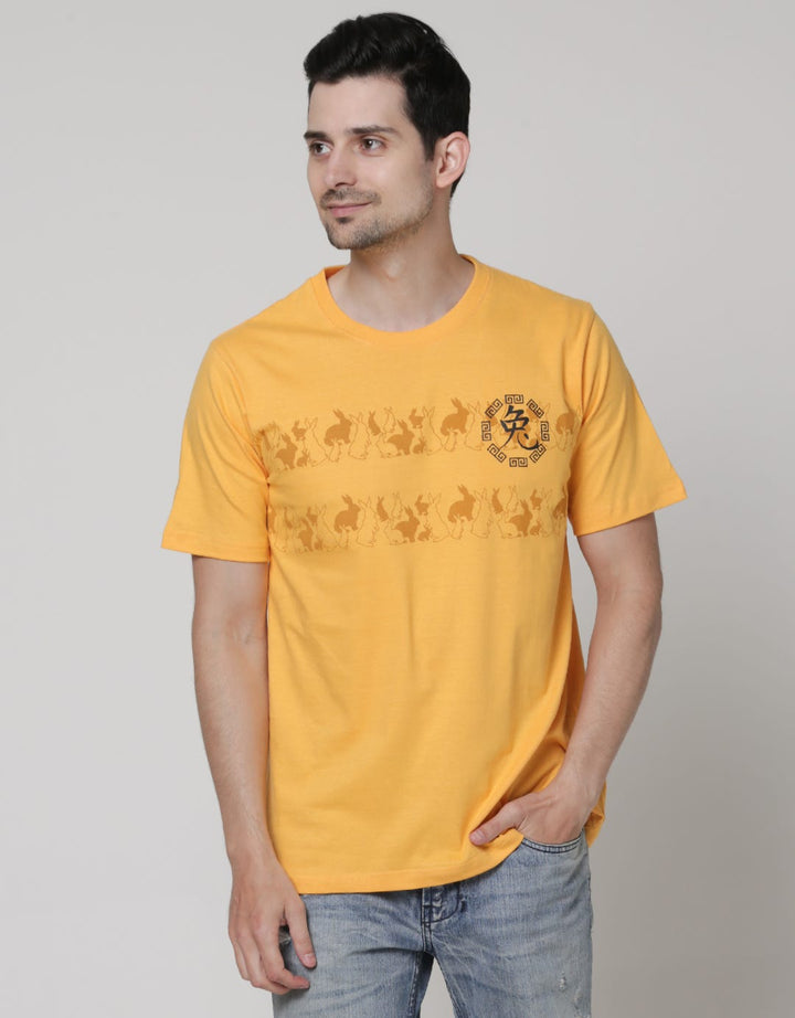 T Zone Short Sleeve T-Shirt Print Cny 2023 - Stripes Rabbit