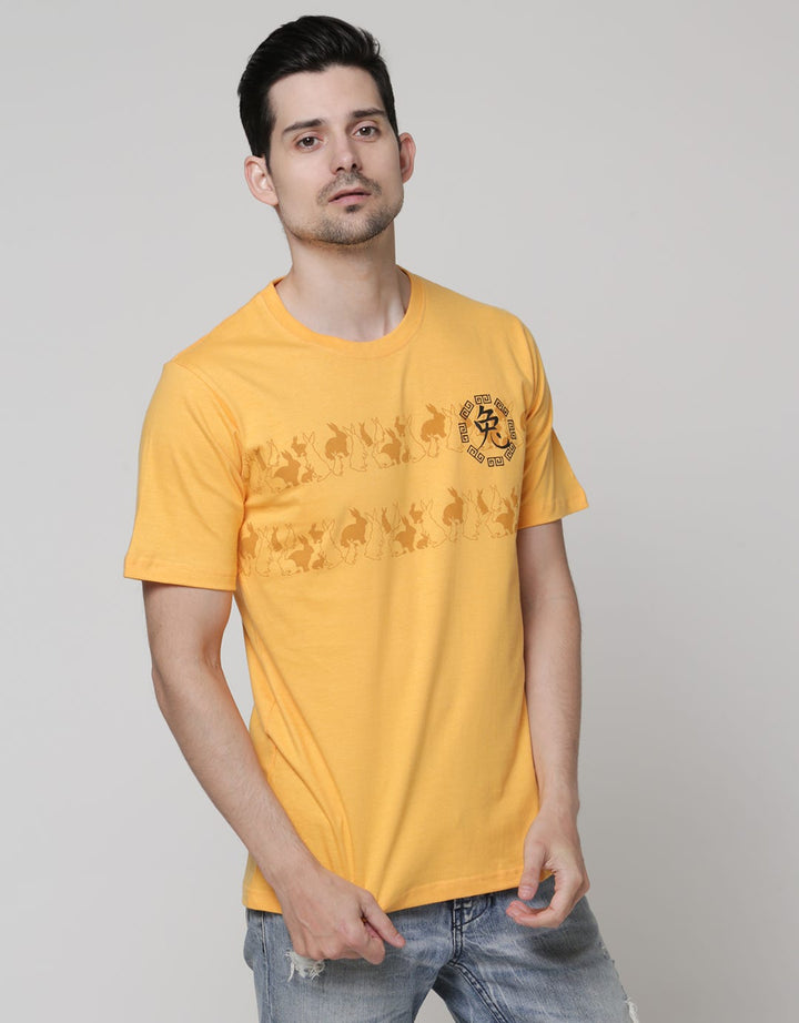 T Zone Short Sleeve T-Shirt Print Cny 2023 - Stripes Rabbit