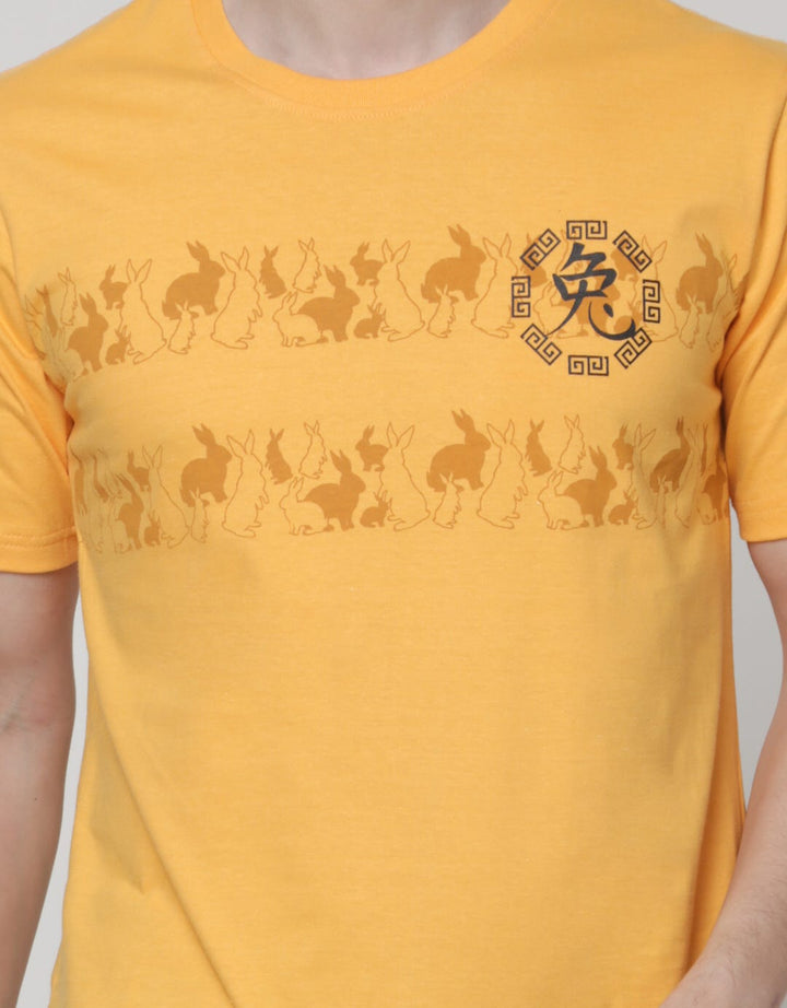 T Zone Short Sleeve T-Shirt Print Cny 2023 - Stripes Rabbit