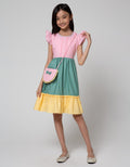 Kidz Too Short Sleeve Midi Dress Susun 3 Warna With Tas