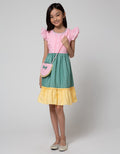 Kidz Too Short Sleeve Midi Dress Susun 3 Warna With Tas