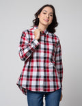 Nevada Kemeja Lengan Panjang Print Check Wanita