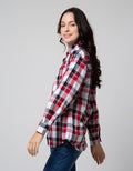 Nevada Kemeja Lengan Panjang Print Check Wanita