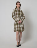 Connexion Long Dress Midi Dress Shirt Check