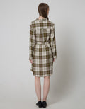 Connexion Long Dress Midi Dress Shirt Check